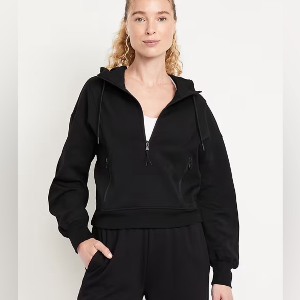 Old Navy Black Women's Half Zip Hoodie